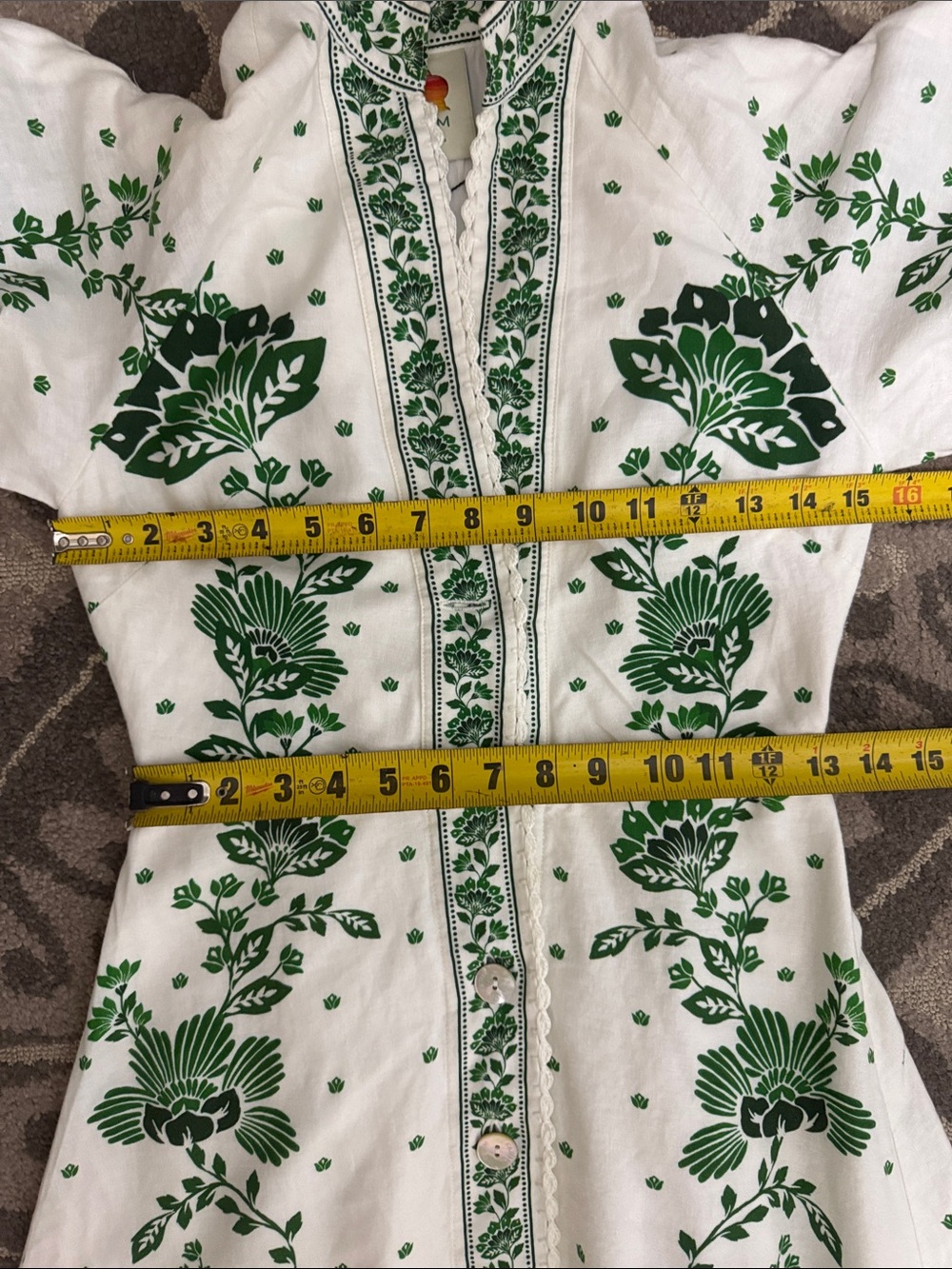 Farm Rio Forest Soul Green Floral Embroidered Maxi Long Sleeve Dress Size XS - Picture 10 of 14